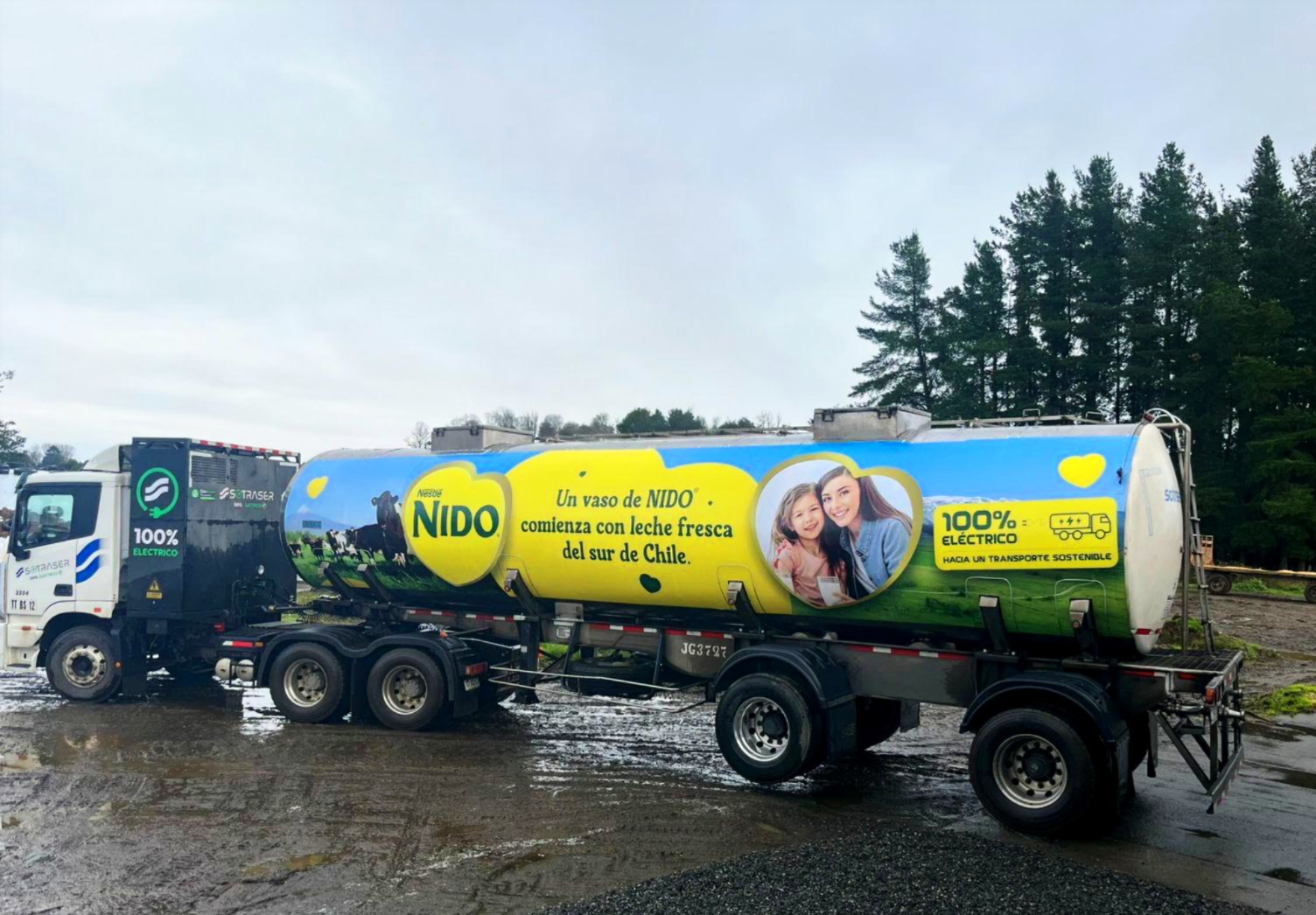  transportar leche fresca  desde el campo de sus productores