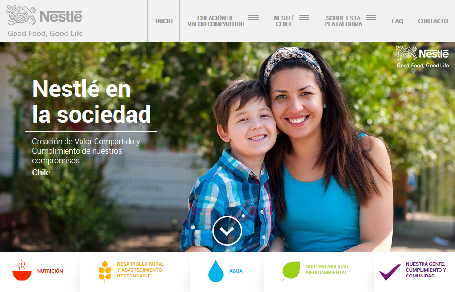 Nuevo sitio web de Creación de Valor Compartido de Nestlé Chile