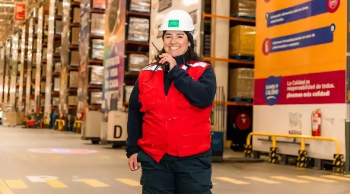 woman in warehouse