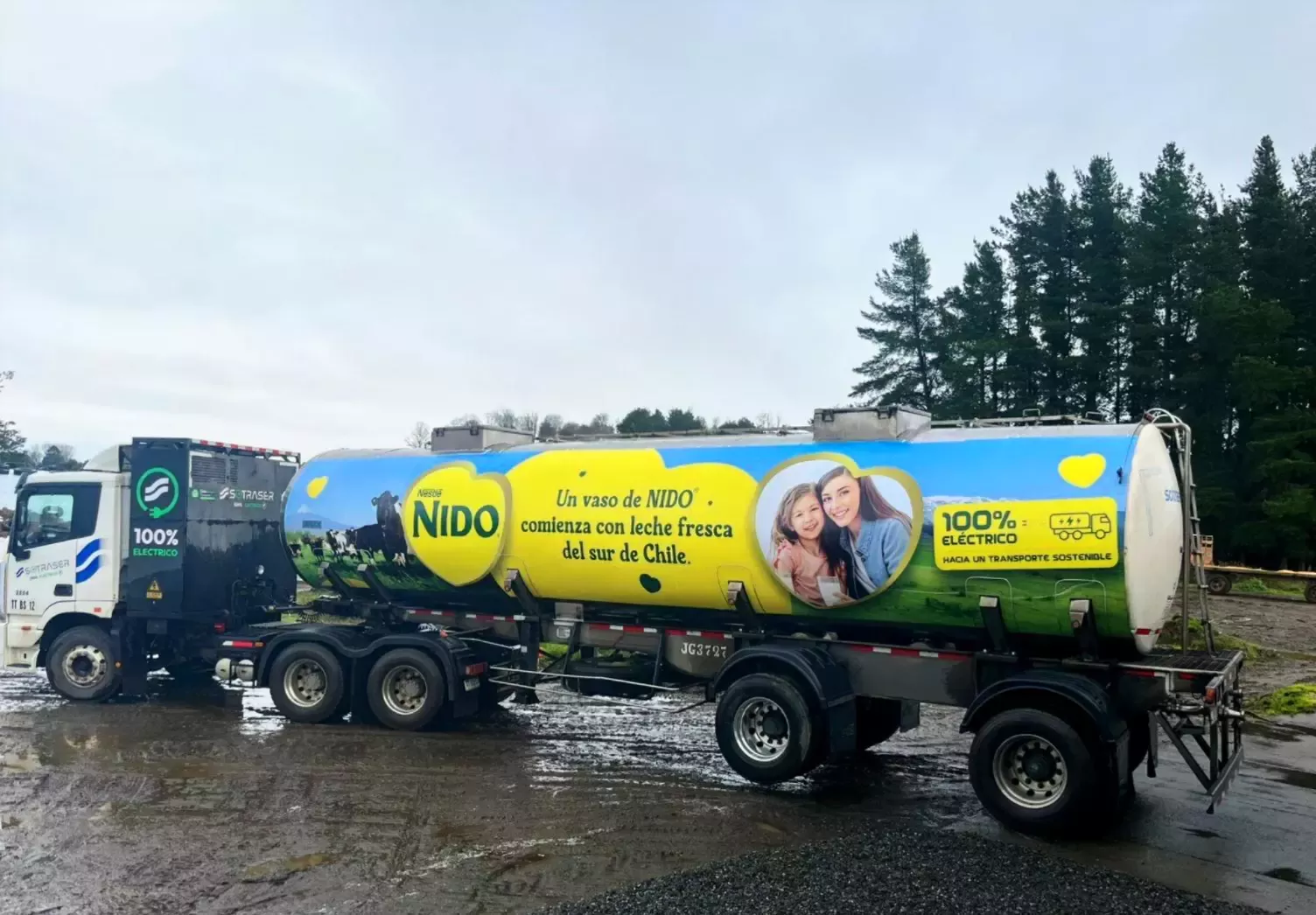  transportar leche fresca  desde el campo de sus productores